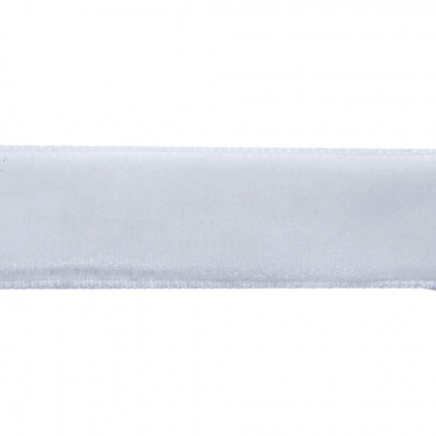 Лента бархатная нейлон, шир.12 мм, (упак. 45,7м), цв.01-белый - купить в Костроме. Цена: 457.61 руб.