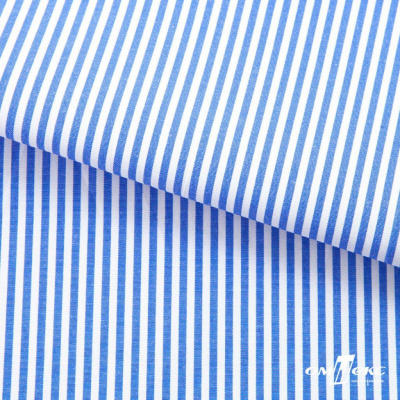 Ткань сорочечная Полоска Кенди, 115 г/м2, 58% пэ,42% хл, шир.150 см, цв.3-синий, (арт.110) - купить в Костроме. Цена 306.69 руб.