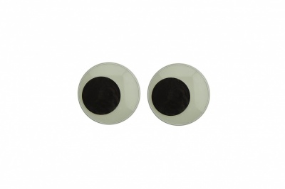 Глазки для игрушек, круглые, с ресничками, 10 мм/упак.50+/-2 шт, цв. -черно-белые - купить в Костроме. Цена: 21.24 руб.