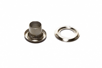 Люверсы металлические "ОмТекс", блочка/кольцо, (3 мм) - цв.никель - купить в Костроме. Цена: 0.18 руб.