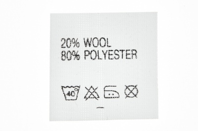 Состав и уход 20% wool 80% poliester - купить в Костроме. Цена: 64.21 руб.