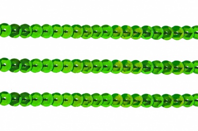 Пайетки "ОмТекс" на нитях, CREAM, 6 мм С / упак.73+/-1м, цв. 94 - зеленый - купить в Костроме. Цена: 297.48 руб.