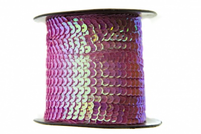 Пайетки "ОмТекс" на нитях, CREAM, 6 мм С / упак.73+/-1м, цв. 89 - розовый - купить в Костроме. Цена: 468.37 руб.