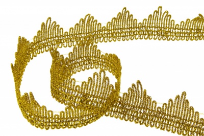 Тесьма металлизированная 8204, шир. 40 мм/уп. 13,7+/-1 м, цвет золото - купить в Костроме. Цена: 420.42 руб.