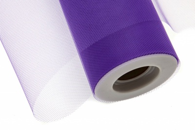 Фатин в шпульках 16-85, 10 гр/м2, шир. 15 см (в нам. 25+/-1 м), цвет фиолетовый - купить в Костроме. Цена: 100.69 руб.
