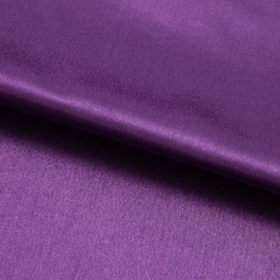 Поли креп-сатин 19-3536, 125 (+/-5) гр/м2, шир.150см, цвет фиолетовый - купить в Костроме. Цена 155.57 руб.