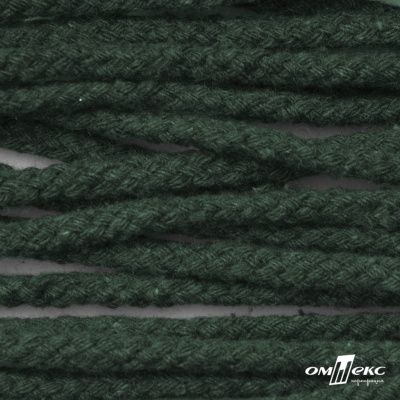 Шнур плетеный d-6 мм, 70% хлопок 30% полиэстер, уп.90+/-1 м, цв.1083-тём.зелёный - купить в Костроме. Цена: 588 руб.