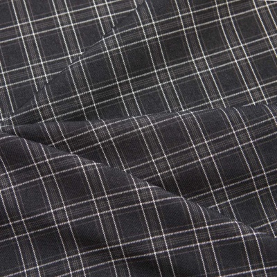 Ткань костюмная клетка 25052 2027, 198 гр/м2, шир.150см, цвет т.серый/сер/бел - купить в Костроме. Цена 431.49 руб.