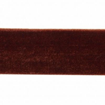 Лента бархатная нейлон, шир.25 мм, (упак. 45,7м), цв.120-шоколад - купить в Костроме. Цена: 991.10 руб.