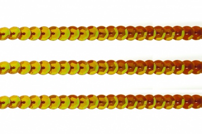 Пайетки "ОмТекс" на нитях, CREAM, 6 мм С / упак.73+/-1м, цв. 88 - оранжевый - купить в Костроме. Цена: 300.55 руб.