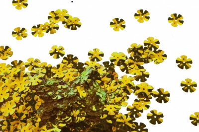 Пайетки "ОмТекс" россыпью,DOUBLE SIDED GOLD,цветок 14 мм/упак.50 гр, цв. 0460-золото - купить в Костроме. Цена: 80.12 руб.