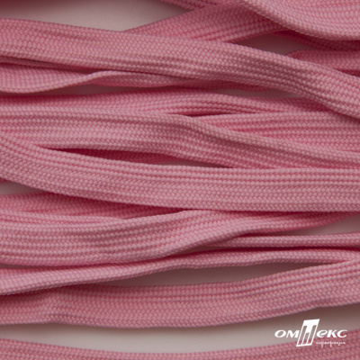 Шнур плетеный (плоский) d-12 мм, (уп.90+/-1м), 100% полиэстер, цв.256 - розовый - купить в Костроме. Цена: 8.62 руб.