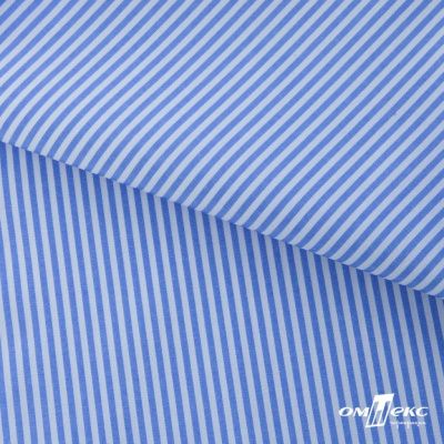 Ткань сорочечная Полоска Кенди, 115 г/м2, 58% пэ,42% хл, шир.150 см, цв.2-голубой, (арт.110) - купить в Костроме. Цена 306.69 руб.