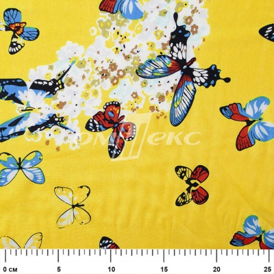 Плательная ткань "Софи" 7.2, 75 гр/м2, шир.150 см, принт бабочки - купить в Костроме. Цена 241.49 руб.