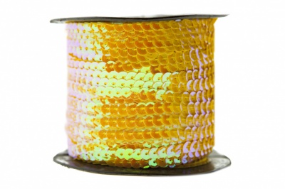 Пайетки "ОмТекс" на нитях, CREAM, 6 мм С / упак.73+/-1м, цв. 92 - золото - купить в Костроме. Цена: 484.77 руб.