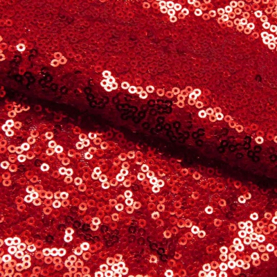 Сетка с пайетками №8, 188 гр/м2, шир.140см, цвет красный - купить в Костроме. Цена 433.60 руб.