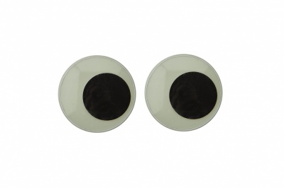 Глазки для игрушек, круглые, с бегающими зрачками, 24 мм/упак.50+/-2 шт, цв. -черно-белые - купить в Костроме. Цена: 60.32 руб.
