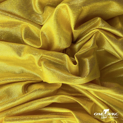 Трикотажное полотно голограмма, шир.140 см, #602 -жёлтый/жёлтый - купить в Костроме. Цена 385.88 руб.