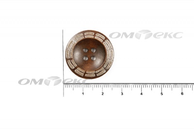 Пуговица деревянная круглая №53 (25мм) - купить в Костроме. Цена: 3.68 руб.