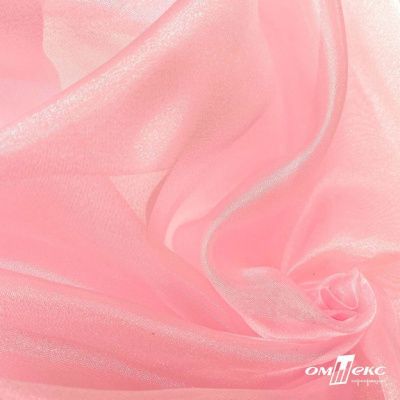 Ткань органза, 100% полиэстр, 28г/м2, шир. 150 см, цв. #47 розовая пудра - купить в Костроме. Цена 86.24 руб.