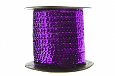 Пайетки "ОмТекс" на нитях, SILVER-BASE, 6 мм С / упак.73+/-1м, цв. 12 - фиолет - купить в Костроме. Цена: 300.55 руб.