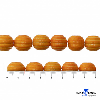 0309-Бусины деревянные "ОмТекс", 16 мм, упак.50+/-3шт, цв.003-оранжевый - купить в Костроме. Цена: 62.22 руб.