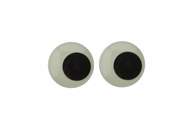 Глазки для игрушек, круглые, с бегающими зрачками, 15 мм/упак.50+/-2 шт, цв. -черно-белые - купить в Костроме. Цена: 46.92 руб.
