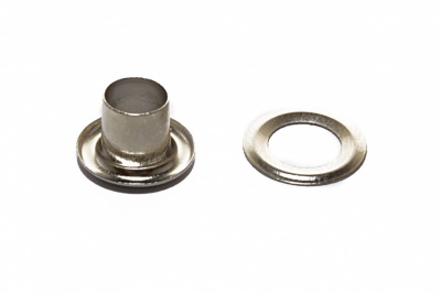 Люверсы металлические "ОмТекс", блочка/кольцо, (4 мм) - цв.никель - купить в Костроме. Цена: 0.24 руб.