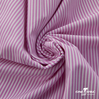 Ткань сорочечная Полоска Кенди, 115 г/м2, 58% пэ,42% хл, шир.150 см, цв.1-розовый, (арт.110) - купить в Костроме. Цена 306.69 руб.