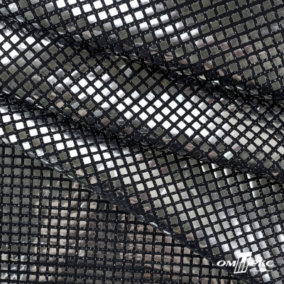 Трикотажное полотно голограмма, шир.140 см, #603 -черный/серебро - купить в Костроме. Цена 771.75 руб.