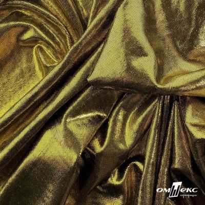 Трикотажное полотно голограмма, шир.140 см, #602 -чёрный/золото - купить в Костроме. Цена 385.88 руб.