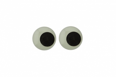 Глазки для игрушек, круглые, с бегающими зрачками, 8 мм/упак.100+/-2 шт, цв. -черно-белые - купить в Костроме. Цена: 28.86 руб.