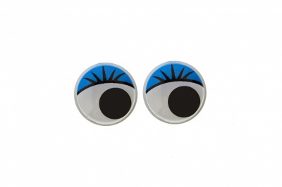 Глазки для игрушек, круглые, с бегающими зрачками, 8 мм/упак.50+/-2 шт, цв. -синий - купить в Костроме. Цена: 59.05 руб.