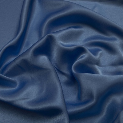 Поли креп-сатин 16-4132, 125 (+/-5) гр/м2, шир.150см, цвет голубой - купить в Костроме. Цена 155.57 руб.