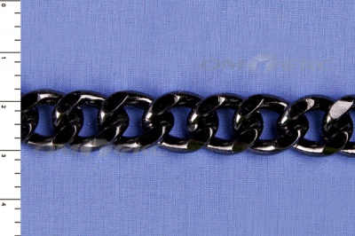 Цепь металл декоративная №9 (13,5*16,5) черная (10+/-1 м)  - купить в Костроме. Цена: 808.92 руб.