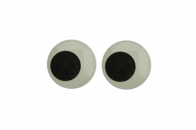 Глазки для игрушек, круглые, с бегающими зрачками, 18 мм/упак.50+/-2 шт, цв. -черно-белые - купить в Костроме. Цена: 41.81 руб.