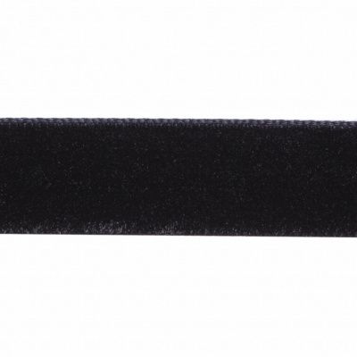 Лента бархатная нейлон, шир.12 мм, (упак. 45,7м), цв.03-черный - купить в Костроме. Цена: 448.27 руб.