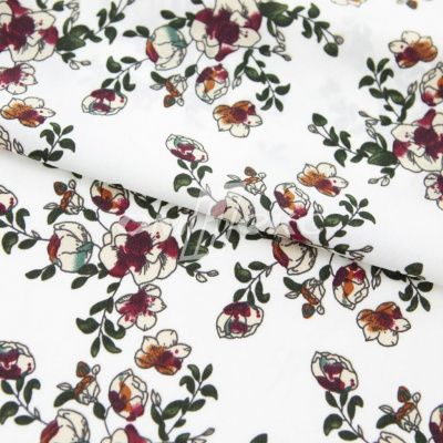 Плательная ткань "Фламенко" 23.1, 80 гр/м2, шир.150 см, принт растительный - купить в Костроме. Цена 264.56 руб.