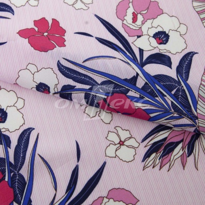 Плательная ткань "Фламенко" 18.1, 80 гр/м2, шир.150 см, принт растительный - купить в Костроме. Цена 239.03 руб.