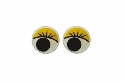 Глазки для игрушек, круглые, с бегающими зрачками, 8 мм/упак.50+/-2 шт, цв. -желтый - купить в Костроме. Цена: 59.05 руб.