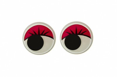 Глазки для игрушек, круглые, с бегающими зрачками, 12 мм/упак.50+/-2 шт, цв. -красный - купить в Костроме. Цена: 95.04 руб.