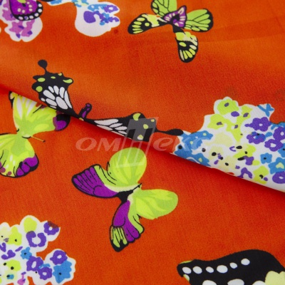 Плательная ткань "Софи" 7.1, 75 гр/м2, шир.150 см, принт бабочки - купить в Костроме. Цена 241.49 руб.