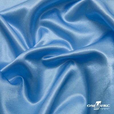Поли креп-сатин 14-4121, 125 (+/-5) гр/м2, шир.150см, цвет голубой - купить в Костроме. Цена 155.57 руб.