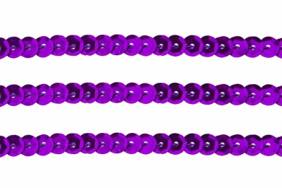 Пайетки "ОмТекс" на нитях, SILVER-BASE, 6 мм С / упак.73+/-1м, цв. 12 - фиолет - купить в Костроме. Цена: 300.55 руб.
